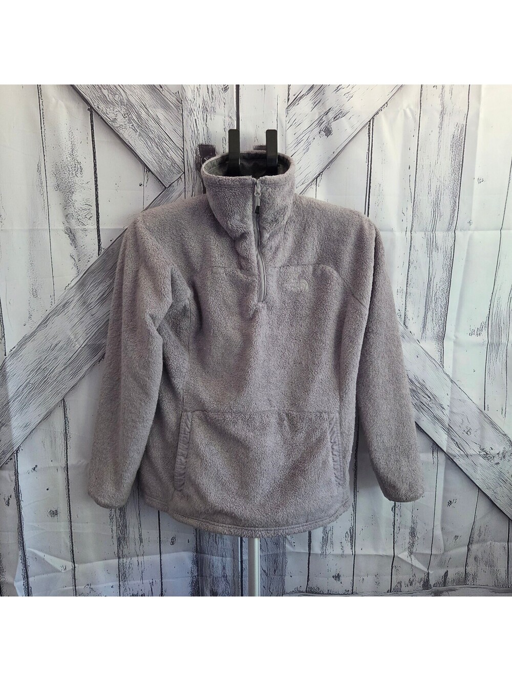 The North Face Women’s Gray Fuzzy Fleece 1/4 Zip Pullover